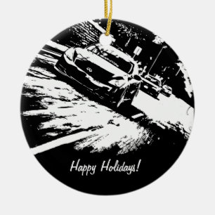 Aangepaste G37 Coupe Rolling shot xmas-versieringe Keramisch Ornament