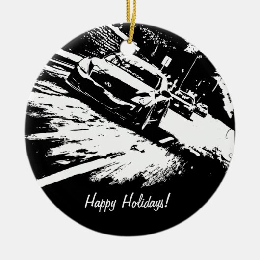 Aangepaste G37 Coupe Rolling shot xmas-versieringe Keramisch Ornament (Voorkant)