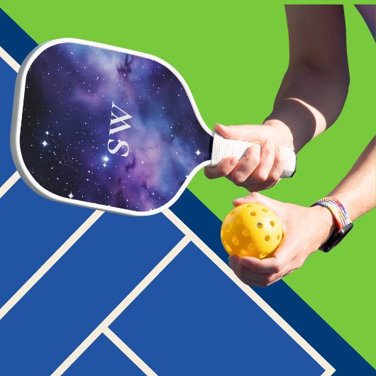 Aangepaste Galaxy Initialen Kosmisch Ontwerp Pickleball Paddle