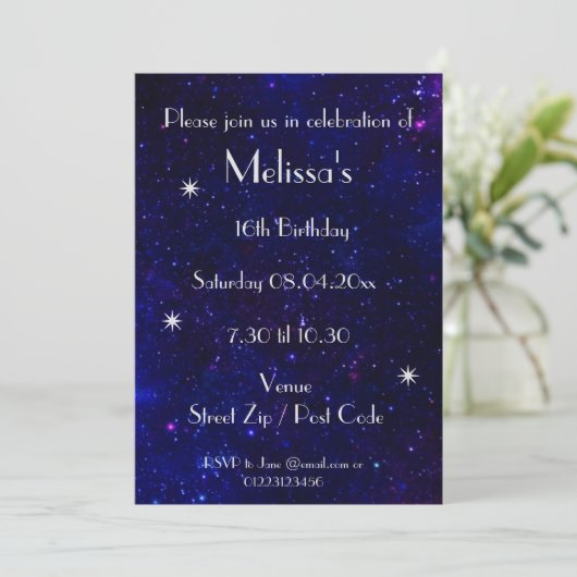 Aangepaste galaxy Party Kaart (Staand voorkant)