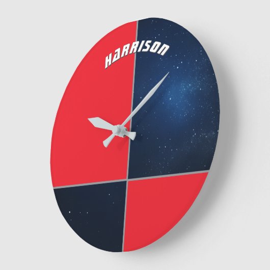 Aangepaste Galaxy Space gepersonaliseerd Grote Klok (Hoek)