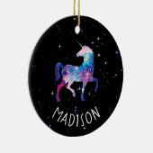 Aangepaste galaxy Unicorn Keramisch Ornament (Rechts)