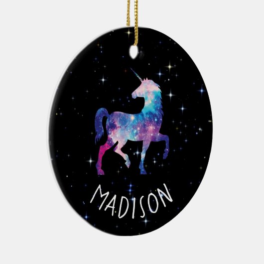Aangepaste galaxy Unicorn Keramisch Ornament (Rechts)