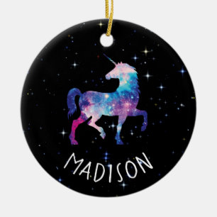 Aangepaste galaxy Unicorn Keramisch Ornament