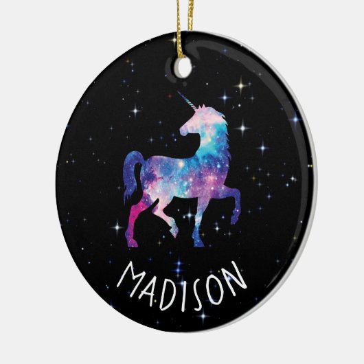 Aangepaste galaxy Unicorn Keramisch Ornament (Links)