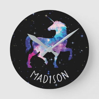 Aangepaste galaxy Unicorn Ronde Klok