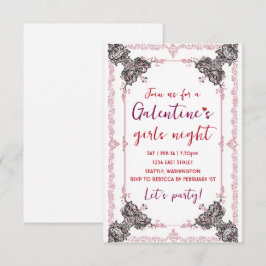Aangepaste Galentine-feestuitnodiging RSVP Kaartje