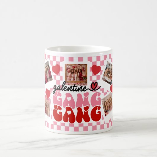Aangepaste Galentine's Gang Fotocollage Koffiemok (Center)