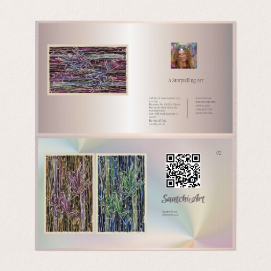 Aangepaste galerij Zakelijke QR code Kaart brochur Visitekaartje (Binnenkant ongevouwen)