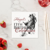 Aangepaste galoping Horse Sketch Birthday Servet (Insitu)