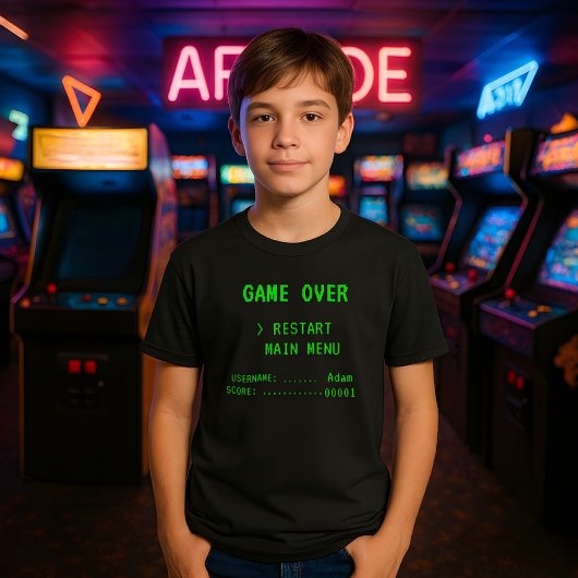 Aangepaste game over arcade T-shirt