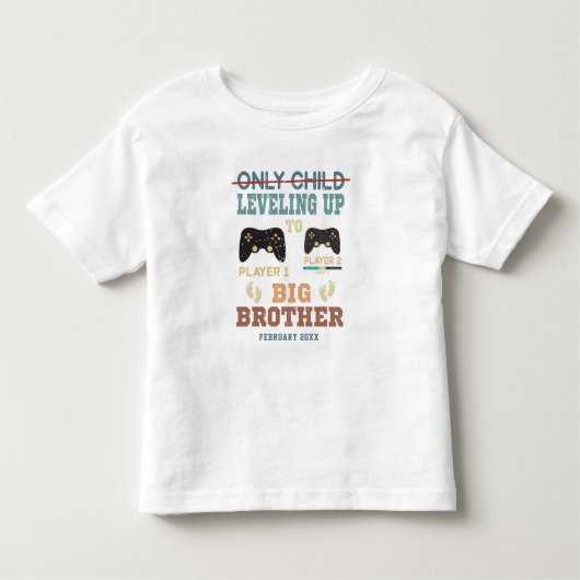 Aangepaste gamer nivelleren tot Big Brother Kinder Shirts (Voorkant)