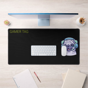 Aangepaste Gamer Pug Zuur Groen Zwarte Bureaumat