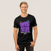 Aangepaste Gaming Master voor Gamer Locatie Datum Tri-Blend Shirt (Voorkant volledig)