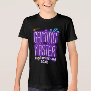 Aangepaste Gaming Master voor Gamer Locatie Datum  Tri-Blend Shirt