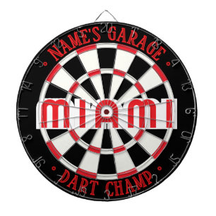 Aangepaste Garage MIAMI Eenvoudig Modern Zwart Wit Dartbord