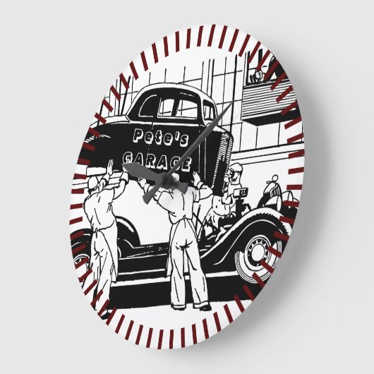 Aangepaste GARAGE wandklok - Retro automechanica (Hoek)