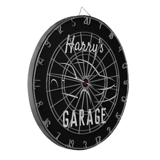 Aangepaste garagemancave dartbord (Voorkant Links)