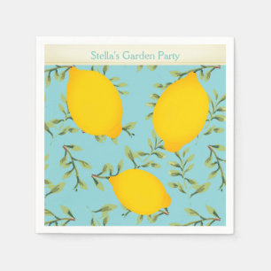 Aangepaste Garden Party Lemon Paper Napkins Servetten