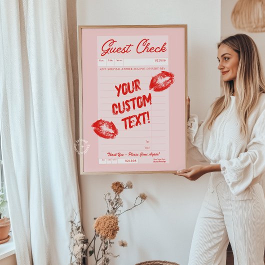 Aangepaste gastcheck Aangepaste offerte rood Poste Poster