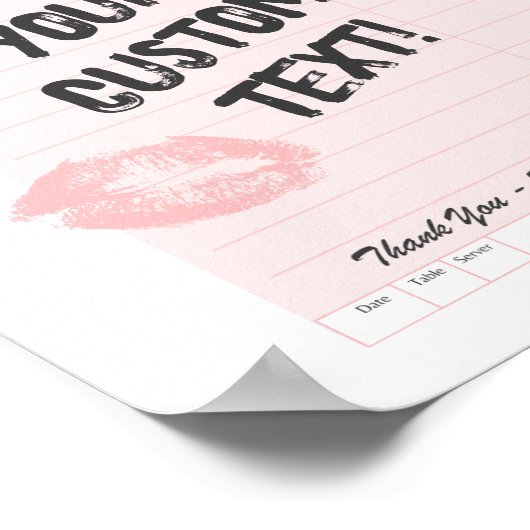 Aangepaste gastcheck Gepersonaliseerde offerte Roz Poster (Hoek)