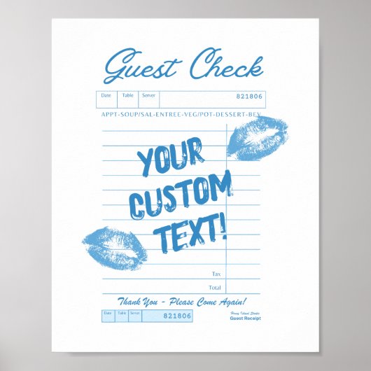 Aangepaste gastcontrole – gepersonaliseerde offert poster (Voorkant)