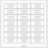 Aangepaste gasten Adresetiketten Navy Blue Sticker (Vel)