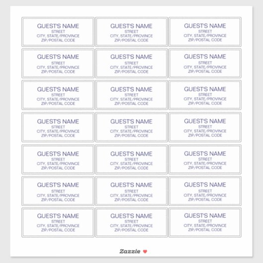 Aangepaste gasten Adresetiketten Navy Blue Sticker (Vel)