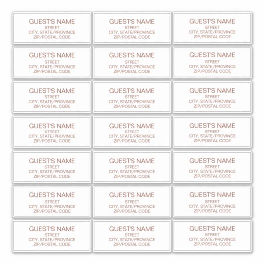 Aangepaste gasten Adresetiketten Terracotta/Brown Sticker (Voorkant)