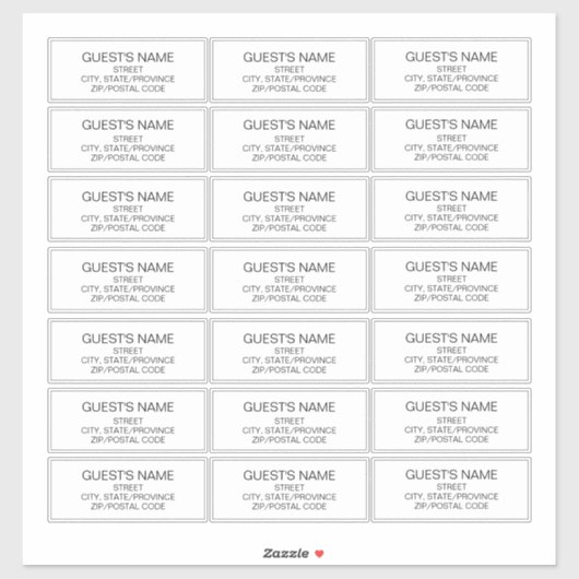 Aangepaste gasten Adresetiketten zwart en wit Sticker (Vel)