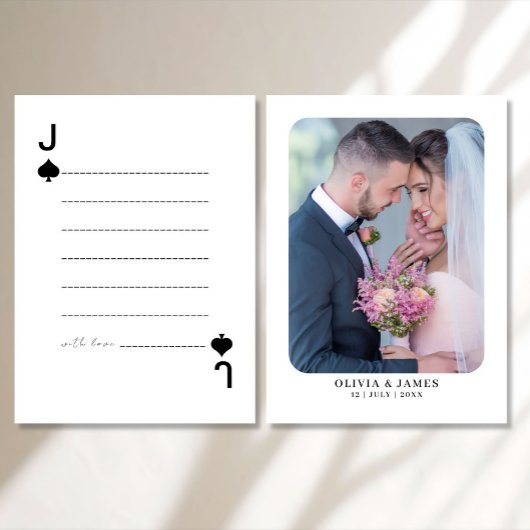 Aangepaste gastenboek speelkaarten, bruiloft informatiekaartje