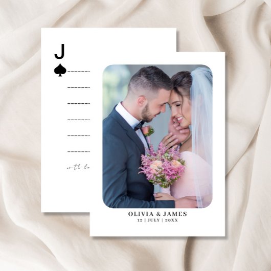 Aangepaste gastenboek speelkaarten, bruiloft informatiekaartje