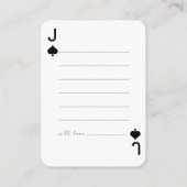 Aangepaste gastenboek speelkaarten, bruiloft informatiekaartje (Achterkant)