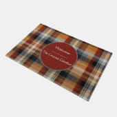 Aangepaste gastendeurmat Gingham vakantieverhuur Deurmat (Schuin)