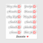 Aangepaste gastenlijst 12 namen Calligrafie Hawaii Sticker (Vel)