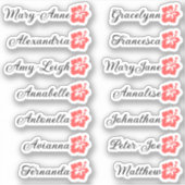 Aangepaste Gastenlijst 14 Namen Kalligrafie Hawaii Sticker (Voorkant)