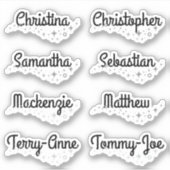 Aangepaste gastenlijst 8 namen Schattigee Glitter Sticker (Voorkant)