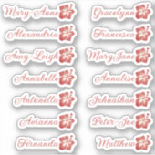 Aangepaste Gastenlijst Naam Kalligrafie Hawaii Sof Sticker (Voorkant)