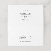 Aangepaste Gastennaam Witte bruiloft Plaatskaartje (Buitenkant ongevouwen)