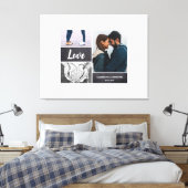 Aangepaste gasthandtekening Foto Collage Weddensch Canvas Afdruk (Insitu (Slaapkamer))