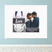 Aangepaste gasthandtekening Foto Collage Weddensch Canvas Afdruk (Insitu (Houten vloer))