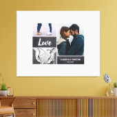 Aangepaste gasthandtekening Foto Collage Weddensch Canvas Afdruk (Insitu (Woonkamer))