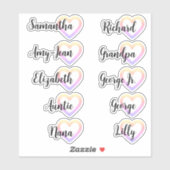 Aangepaste gastlijst 10 namen Calligrafie Ombre Ha Sticker (Vel)
