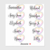 Aangepaste gastlijst 10 namen Calligraphy Ombre Ha Sticker (Vel)