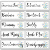 Aangepaste gastlijst 10 namen Vergeet-me-nots Bloe Sticker (Voorkant)
