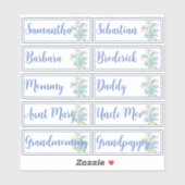 Aangepaste gastlijst 10 namen Vergeet-mij-nietjes Sticker (Vel)