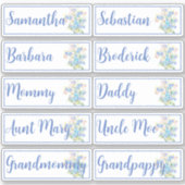 Aangepaste gastlijst 10 namen Vergeet-mij-nietjes  Sticker (Voorkant)