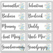 Aangepaste gastlijst 10 namen Vergeet-mij-nietjes  Sticker (Voorkant)