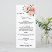 Aangepaste gastnaam bloemstuk bruiloftsbuffetmenu menu (Staand voorkant)