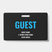 Aangepaste gasttoegang Minimalistische E-Sport Bla Badge (Voorzijde)